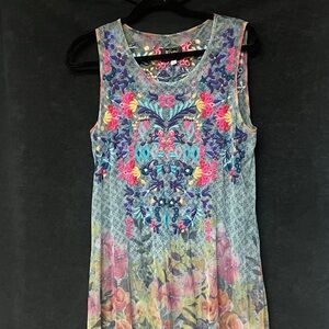 Johnny Was Blue Floral Maxi Dress